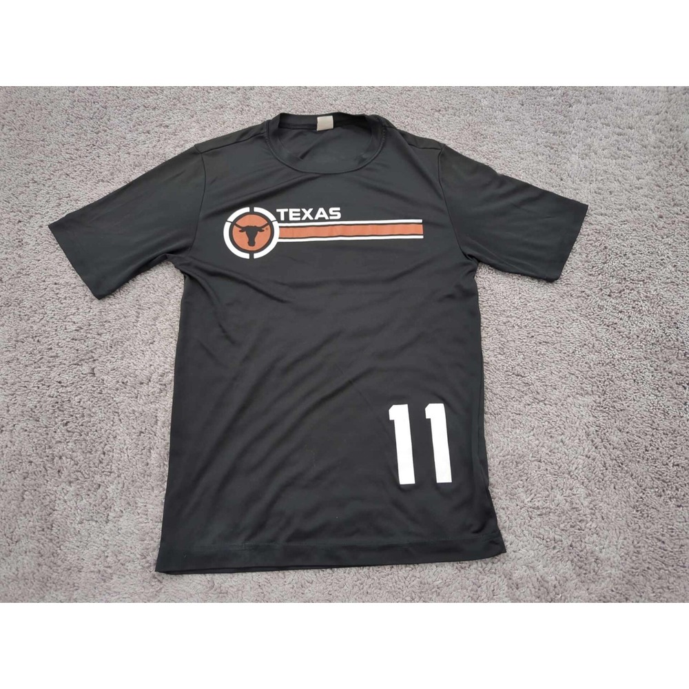 Texas Longhorns T Shirt Mens XS Short Sleeve‎ NCAA 11 Sport-Tek Black